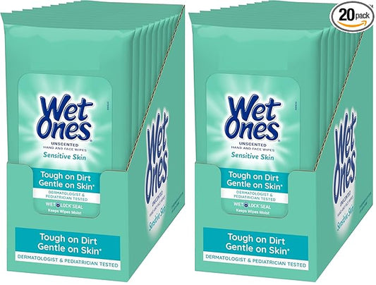 Wet Ones Hand Wipes, 20 Wipes (Pack of 20)