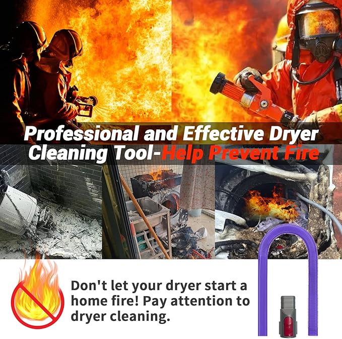 Dryer Vent Cleaning Kit for Dyson V7 V8 V10 V11 V12 V15 Vacuum Cleaner Dryer Lint Vacuum Crevice Tool Removes Deep Lint Gaps or Corner Lint Soft Long Hose