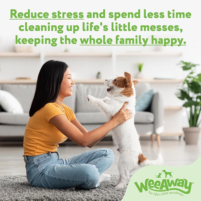 Wee Away® X2 Dog Urine Stain & Odor Remover - Double Strength Enzyme Spot Cleaner for Dog Pee, Marking & Odor Removal, Carpet, Furniture & Bedding, Non-Toxic, 16 oz