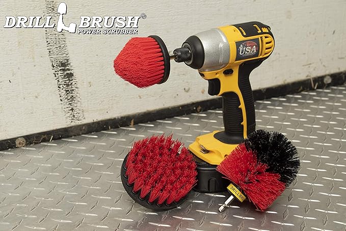 Outdoors Cleaning and Scrubbing Brush - Wood Cleaning Brush - Concrete Cleaner Tool - Deck Brush - Rust Stain Remover - Brick Cleaner Brush Set - Stiff Bristle Outdoor Cleaning Brush - Patio Cleaner