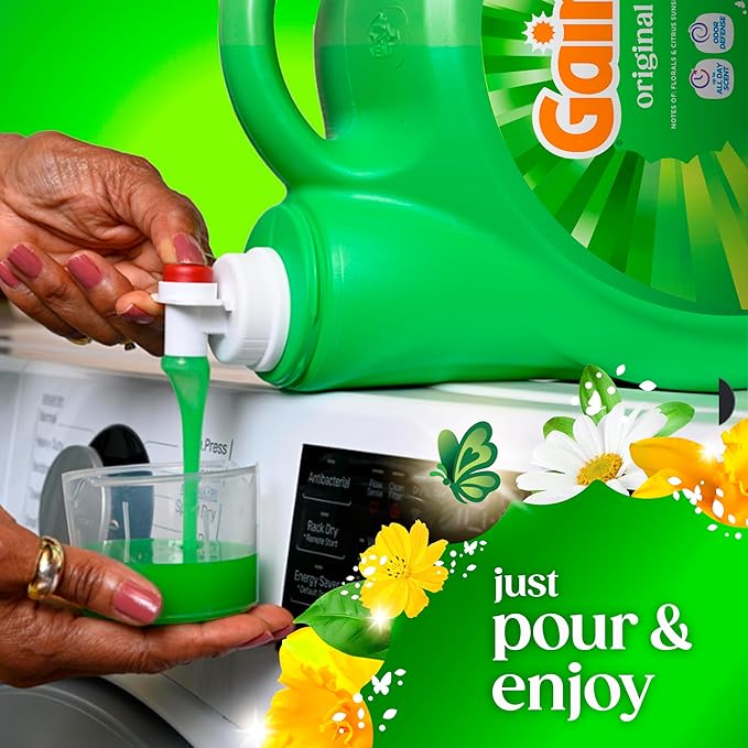 Gain Liquid Laundry Detergent, Original Scent, 177 fl oz, Freshness + Odor Fighting, Laundry Detergent Liquid Soap, HE compatible, 134 loads (Packaging May Vary)