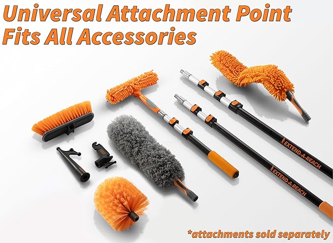 20 Foot High Reach Duster Kit with 4-12 ft Extension Pole // High Ceiling Duster Cleaning Kit with Telescopic Pole // Cobweb Duster // Feather Duster and Ceiling Fan Duster // The Ultimate Dusting Kit