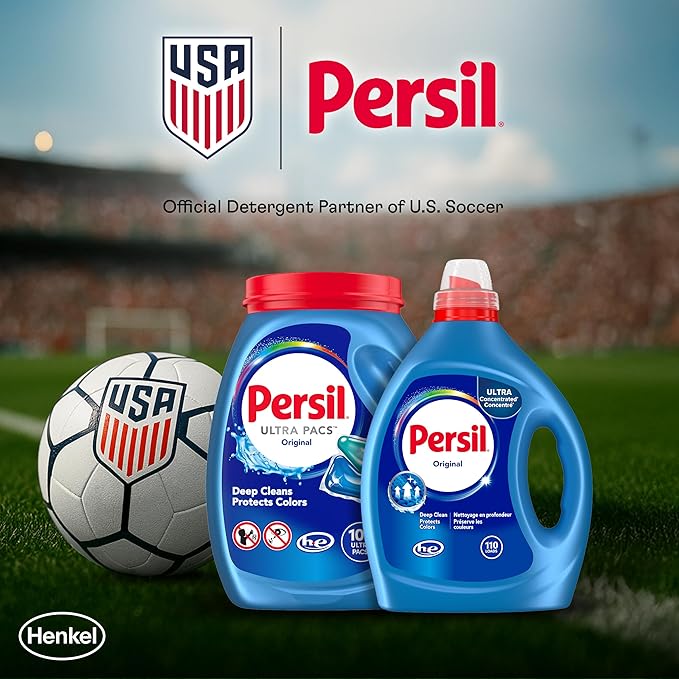 Persil Activewear Clean Laundry Detergent Liquid, 82.5 Fl Oz, 82 Loads, Ultra Concentrated Laundry Soap, Helps Fight Stains & Odor, HE Safe