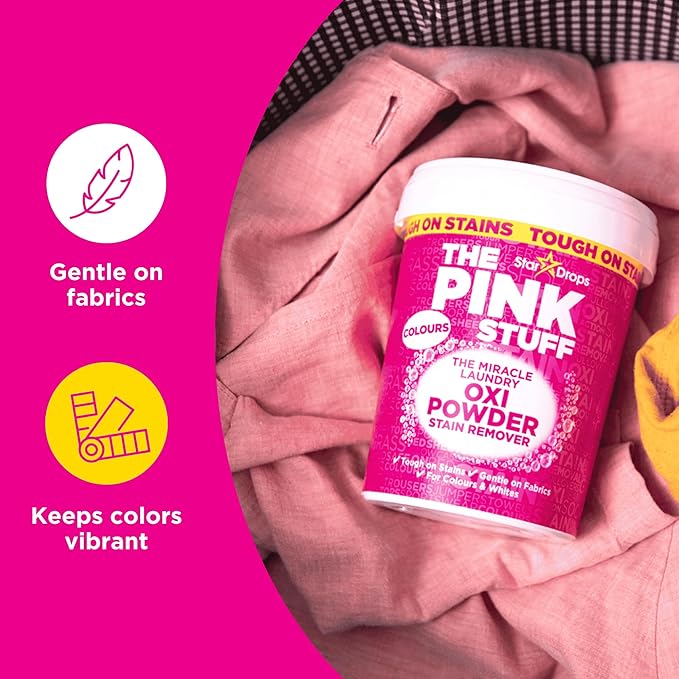 Stardrops The Pink Stuff Miracle Laundry Oxi Powder Stain Remover for Colours, 1kg