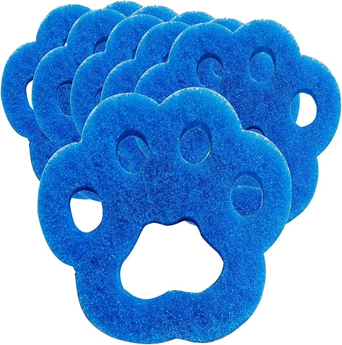 Pet Hair Remover for Laundry, 6PCS Reusable Dog & Cat Hair Remover Tool - Removes Pet Fur, Hair, Lint, Dander from Clothes &Washing Machine. (Blue, cat paw)