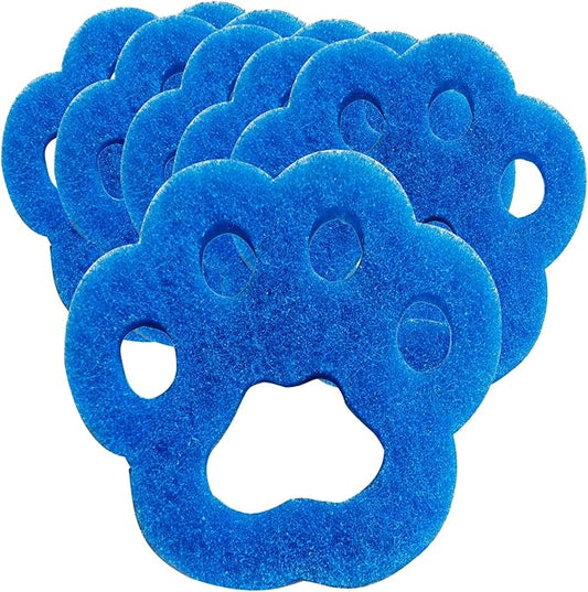 Pet Hair Remover for Laundry, 6PCS Reusable Dog & Cat Hair Remover Tool - Removes Pet Fur, Hair, Lint, Dander from Clothes &Washing Machine. (Blue, cat paw)