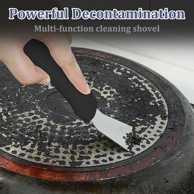 2Pack Metal Small Scraper Stainless Steel Cleaning Scraper Griddle Tool Oven Scrapers Tool Grill Induction Hob Stoves Scrapers Stiff Grill Pan Spatula for Kitchen Cleaning Wallpaper Outdoor BBQ
