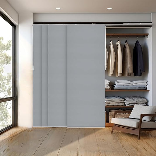 CHICOLOGY Sliding Door Blinds , Blinds for Sliding Glass Doors , Sliding Glass Door Blinds , Vertical Blinds for Patio Doors , Room Divider , Skyrise Grey (Light Filtering) W:46-86 x H: 0-96 inch