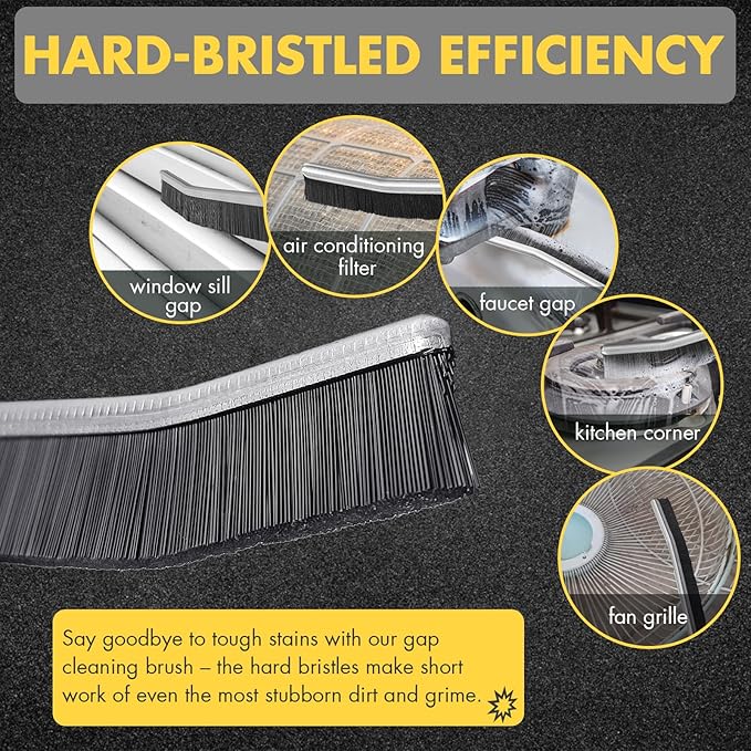 3Pcs Crevice Gap Cleaning Brush, Hard Bristle Brushes for Small Spaces Cleaning, Thin Bathroom Gap Cleaning Brush, Gap Brush Suitable for Kitchen Surfaces, Windows Groove, Tiles & Faucets