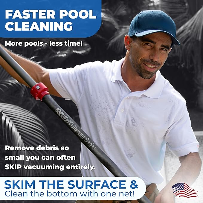 ProTuff 13" Spa Silt Net for PROS – “490 Promise” Unlimited, Unconditional Replacement - Heavy Duty Ultra Fine Mesh Silt & Sand Skimmer Cleans 3X Faster Than Vacuum - 13 inch Leaf Rake Bag for Pollen