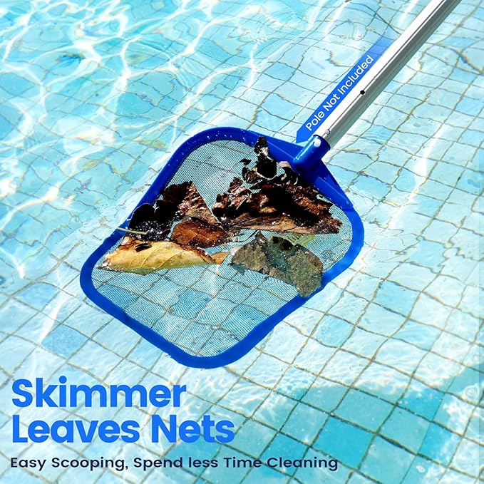 Pool Skimmer - Pool Skimmer Net for Cleaning, Pool Leaf Skimmer Net with Fine Mesh Reinforced Frame, Hot Tub Skimmer Net Filters Out Debris