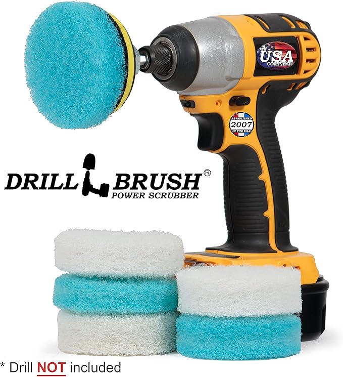 Cleaning Supplies - Bathroom Accessories - Scrub Pads - Floor Scrubber - Shower Cleaner - Scouring Pad Kit - Bath Mat – Bathroom Sink - Drill Scrubber - Attachment - Soap Scum, Hard Water Stains