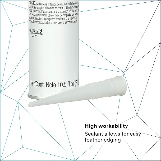 3M Auto Glass Urethane Windshield Adhesive, 08693, Medium Viscosity, High-Strength, Fast-Curing, 310 mL/10.5 fl oz Cartridge , Black