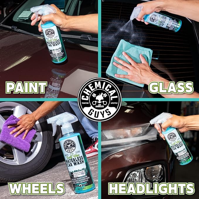 Chemical Guys Swift Wipe Sprayable Waterless Car Wash Spray - Spray and Wipe to Safely Clean and Shine Cars, Trucks, Motorcycles, RV & More, High Lubrication Formula, 16 oz