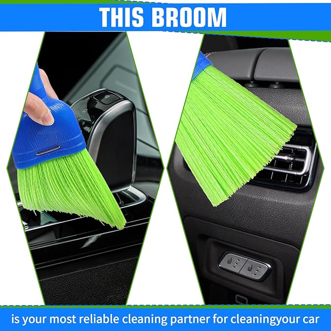 Whisk Broom Hand Brush Fiber Outdoor Car Broom with Hang Hole Durable Bristles Whisks Away Dirt Debris for Cleaning Inddoor Porches Floors Decks Driveways Dirt Dust