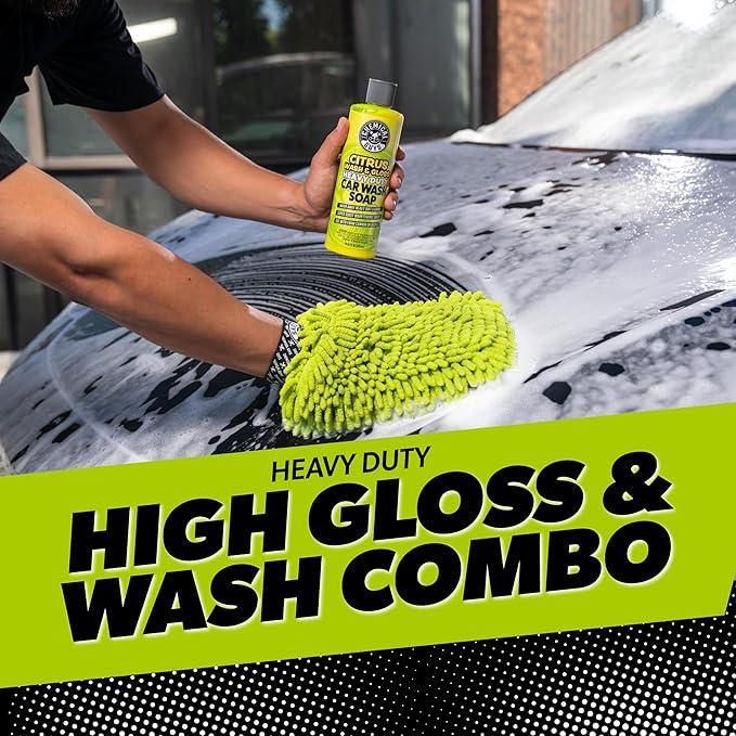 Chemical Guys Car Cleaning Kit - with Car Wash Soap, Wheel Cleaner, Total Interior, Car Wash Mitt - Interior and Exterior Wash Kit with Vehicle Cleaning and Detailing Accessories - 7 Item Kit