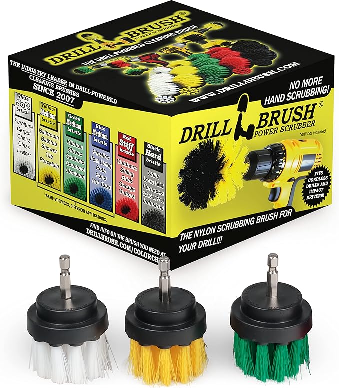Bathroom Brush Cleaner for Shower - Toilet Scrubber Brush - Spin Brush - Scrubbing Brush for Cleaning - Car Detailing Brushes Interior - Detail Brush Set - Narrow Cleaning Brush - Oven Cleaning Brush