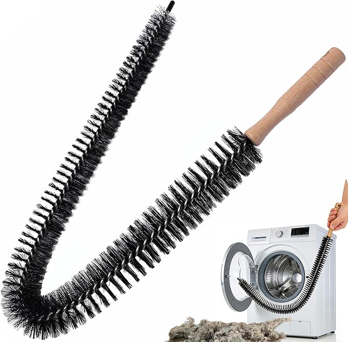 Full-Bristle Dryer Vent Cleaner Brush - 29.52 Inch Flexible Lint Brush for Dryer Vent, Refrigerator Coil Cleaning Brush, Long Handle Dust & Pet Hair Remover for Trap and Duct, Home Essential