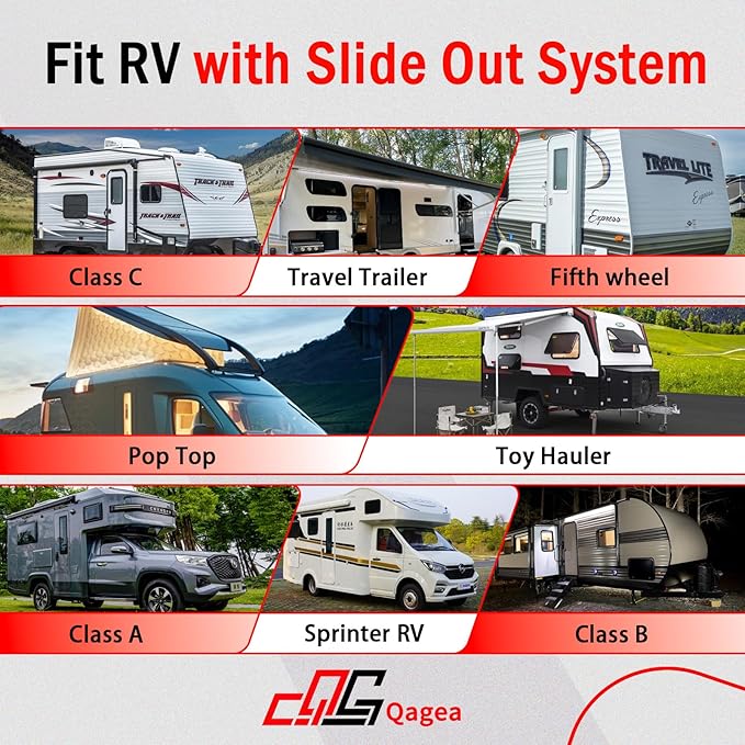 Qagea 018-546 RV Slide Out Clip Rubber Seal Weather Stripping with 2 Wiper is Suitable for RV Camper Door Window Channel (25 Ft)