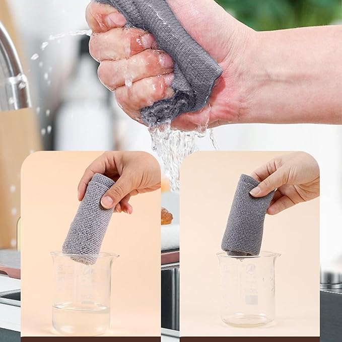 Microfiber Cleaning Cloths Roll – 50 Pack | Tear-Away Towels – Reusable| Ultra Absorbent| Washable Rags for Kitchen| House, Car, Garage | Eco-Friendly Microfiber Cleaning Supplies (Grey)