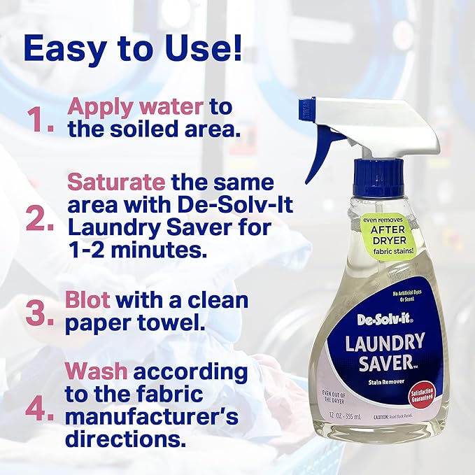Orange-Sol De-Solv-It Laundry Saver, Instant Laundry Stain Removers, Spray and Wash Stain Remover, Powerful Spray Wash Formula, Hair & Skin-Safe, 12-Ounce, 2-Pack