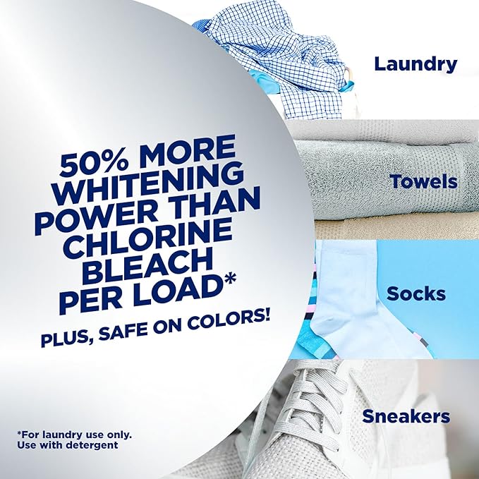 OxiClean Triple Action White Revive Laundry Whitener and Stain Remover Powder, Use with Detergent, Whitens and Brightens Clothes, Removes Tough Stains, Color Safe, Chlorine Free, 4 lbs
