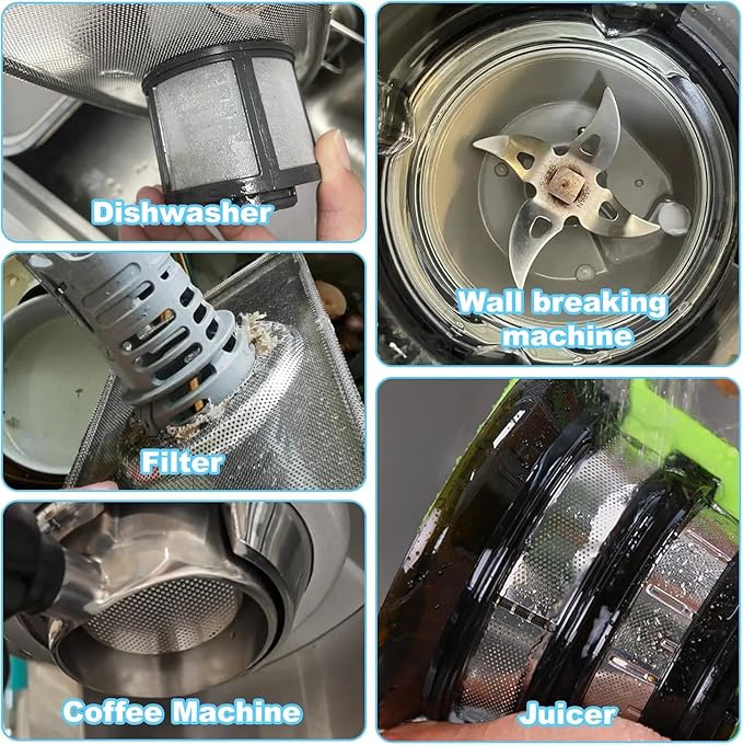 Washing Machine Cleaning Brush Set, 6-Piece Front Load Washer Cleaner Kit with Drum Slot Brush, Crevice Brushes for Rubber Seal