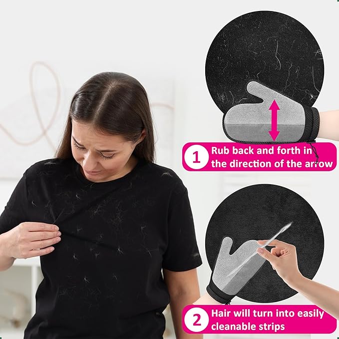 Double-Sided Pet Hair Remover Glove | Enhanced Electrostatic Adsorption | for Couch, Furniture, Carpet, Curtain Pet Fur Cleaner | Reusable Cat & Dog Hair Removal Tool