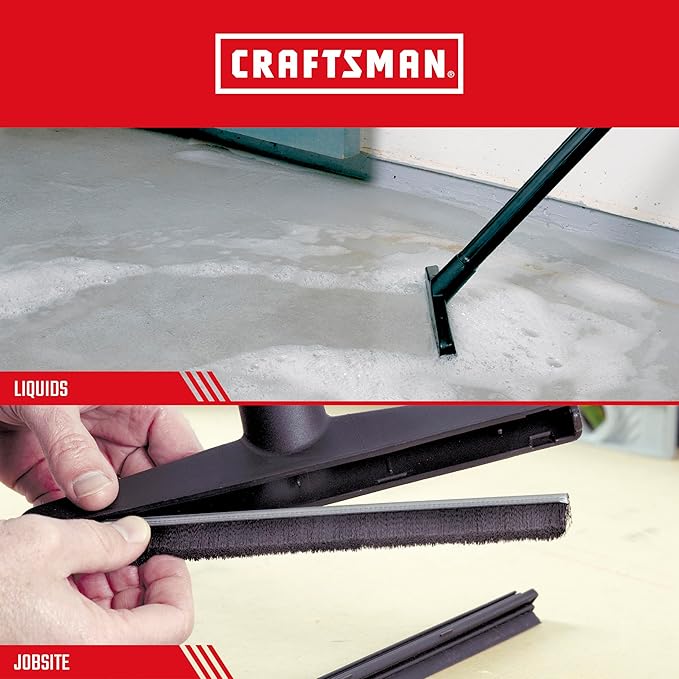CRAFTSMAN CMXZVBE38654 1-1/4 in. Wet Nozzle/Floor Brush Wet Dry Vac Attachment, Industrial-Grade Shop Vacuum Accessory for Cleaning Liquid Messes and Hard Surfaces, Fits 1-1/4 in. Hose Diameter