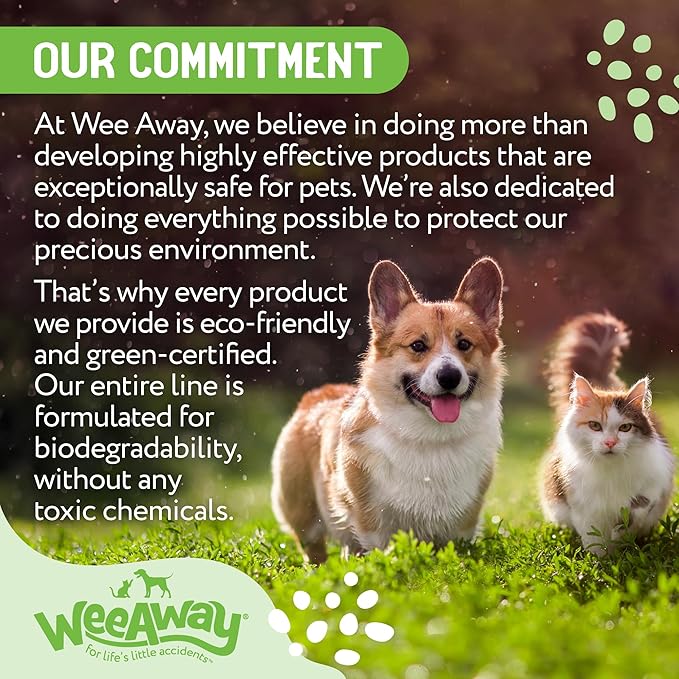 Wee Away® X2 Dog Urine Stain & Odor Remover - Double Strength Enzyme Spot Cleaner for Dog Pee, Marking & Odor Removal, Carpet, Furniture & Bedding, Non-Toxic, 16 oz