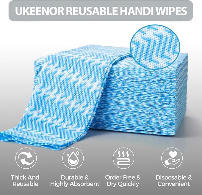 Disposable Dish Cloths,Multi use Reusable Cleaning Cloth,Machine Washable J Cloth,Heavy Duty Handy Cleaning Wipes 11.8" X 19.6" (100 Count)