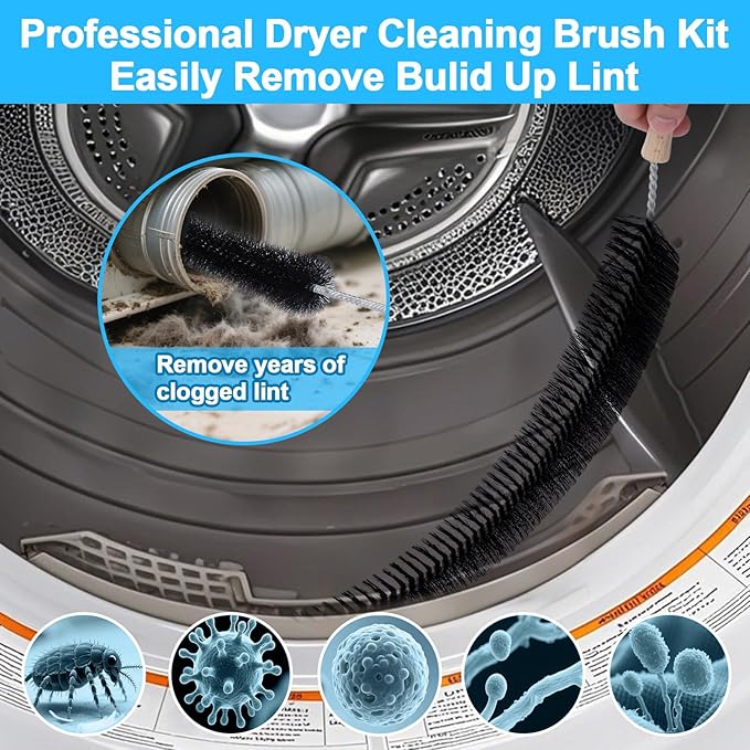 XANGNIER Dryer Vent Cleaner Brush,Flexible Clothes Dryer Lint Brush,Dryer Lint Trap Cleaning Tool,Laundry Room Essentials Lint Remover Accessories,Refrigerator Coil Brush,Household Cleaning Supplies