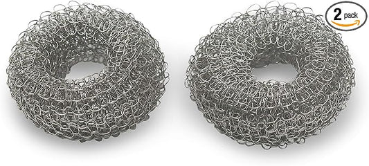 Tredoni 2 Reusable Limescale Remover Ring 0.8x1.6" - Boiler/Kettle Furring Descaler Stainless Steel Mesh 2x4cm (2)