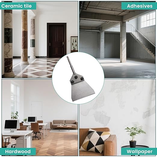 5 Inch SDS Plus Floor Scraper with Spare Bolts and Locknuts, Easily Removes Tile, Plaster, Hardwood Floors and Works with All SDS-Plus System Rotary and Electric Hammers