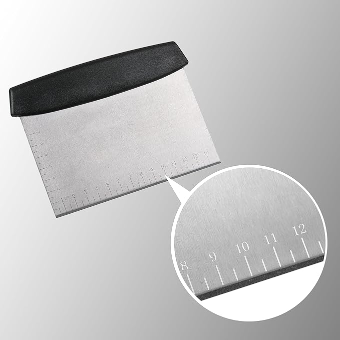 4 Pcs Bench Scraper,Dough Scraper,Versatile Kitchen Scraper Set for Pastry Bread Pizza Cake