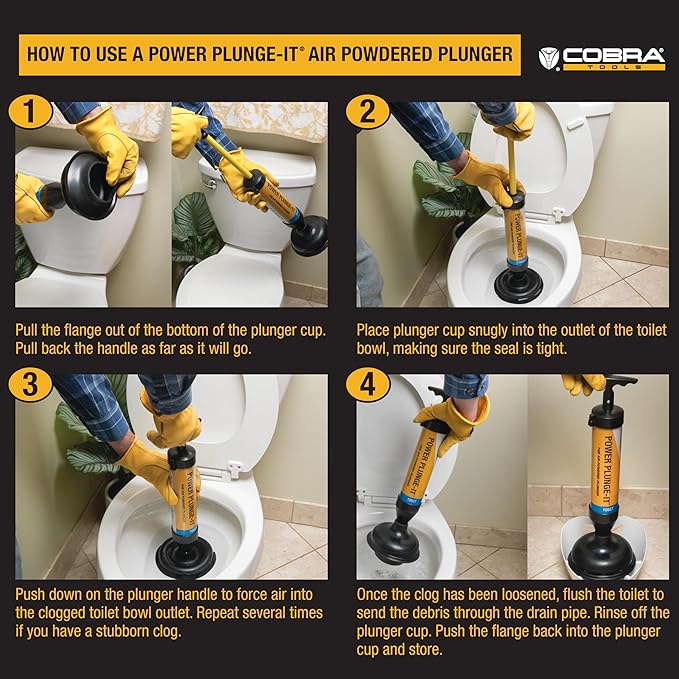 Cobra Products 300 300 PlungIt Air Powered Drain Clearing Tool