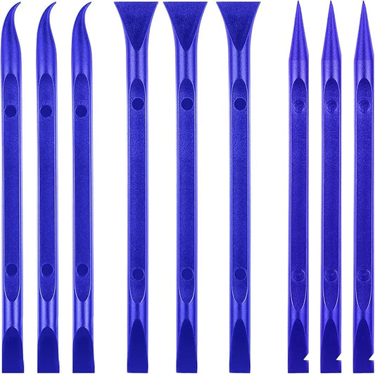 9 Pieces Plastic Scraper Tool Scratch Free Crevice Cleaning Sticker Remover Tool Multipurpose Non Scratch Scrapers for Tight Spaces, Kitchen, Crevices, Auto Detailing, Paint
