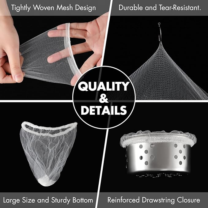 400 Pack Kitchen Sink Strainer Mesh Bag, Anti-Clogging Disposable Sink Drain Covers, Kitchen Essentials Sink Filter Nets, Fits Most Sink Strainers (4.0 x 4.0 Inch)