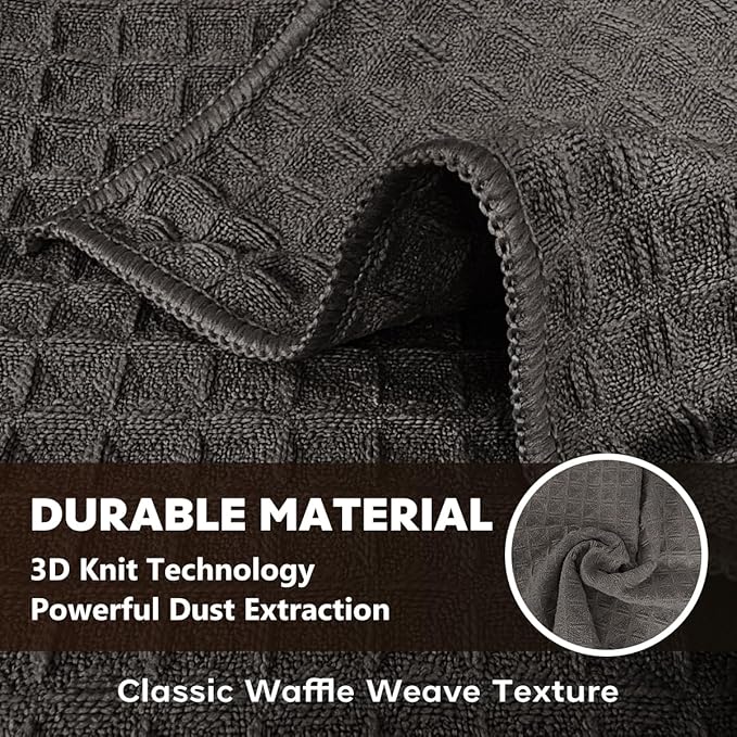 Cotton Waffle Weave Kitchen Dish Cloths (12" x 12"12 Pack), Reusable Absorbent Microfiber Cleaning Cloths, Kitchen Cleaning Cloths, Lint-Resistant Kitchen Towels, Kitchen Cloths for Cleaning Counters