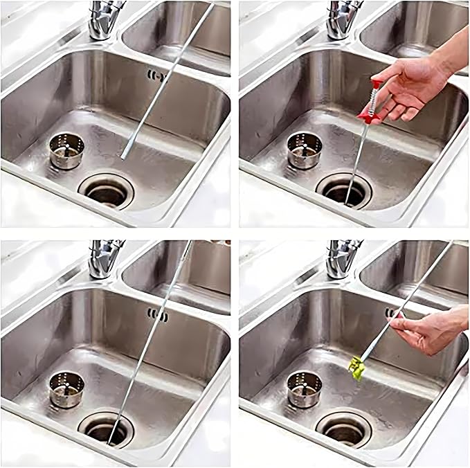 Drain Snake, Drain Clog Remover - Gutter Cleaning Tools Drain Cleaner for Toilet Sewer Shower Kitchen Bathroom Tub Clogged Drains Opener Cleaning Tool, Flexible Grabber Claw Pick Up Reacher (35 inch)