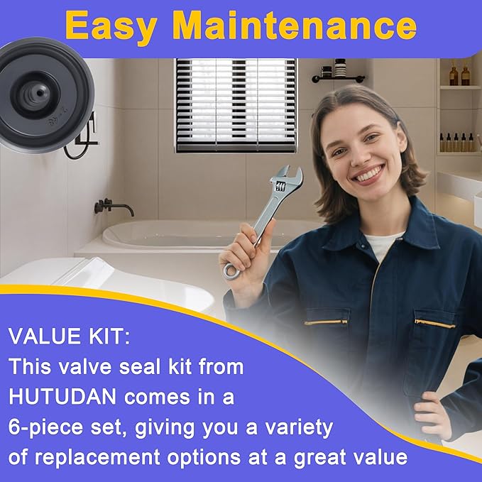 6 Pack Toilet Fill Valve Seal Replacement for Kohler 83143 - Compatible with Fluidmaster 200/242/400/747 Models - Durable Rubber Diaphragm Assembly for DIY Leak Prevention & Tank Repair