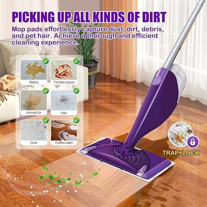 20 Count Disposable Mop Pads Refills for Swiffer Wet Jet Spray Mops, Wet Jet Mopping Pads for All Purpose Multi Surface Hardwood Floor Cleaning, 4 Layers Thickened and Super Absorbent.