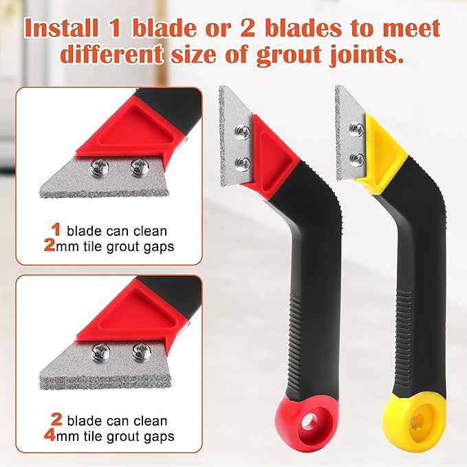 Coitak 13 PCS Grout Removal Tool Kit, 2 Tile Grout Saws with 6 Extra Blades, Hand Saw with 4 Extra Blades, Ideal for Tile Gap Cleaning and Repair