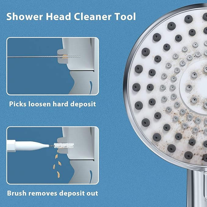 Multisize Shower Head Cleaner Tool, Shower Head Cleaning Brush Picks for Unclogging Small Hole, Functional Showerhead Clogger Removal with Storage Box for Tiny Nozzle Pore Gaps Printer Tubes