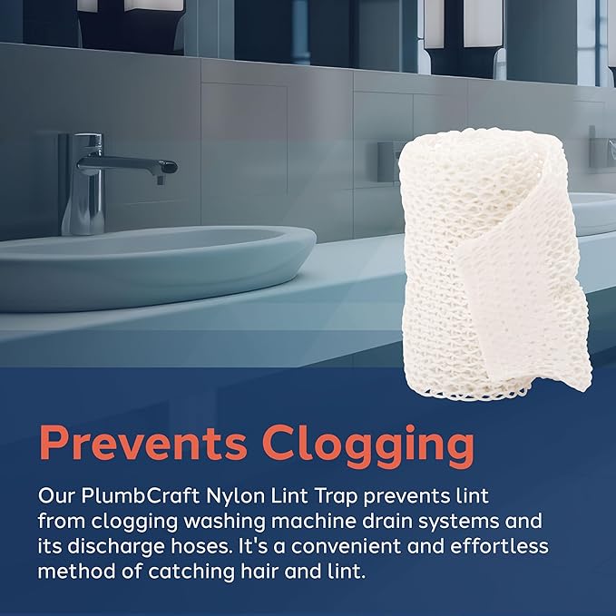 PlumbCraft Nylon Lint Trap for Hose Ends - Washing Machine Drain Systems, Laundry Hair Catcher Alternative to Aluminum Fixture, Nylon Lint Catcher for Washing Machine Drain Hose (Pack of 4)