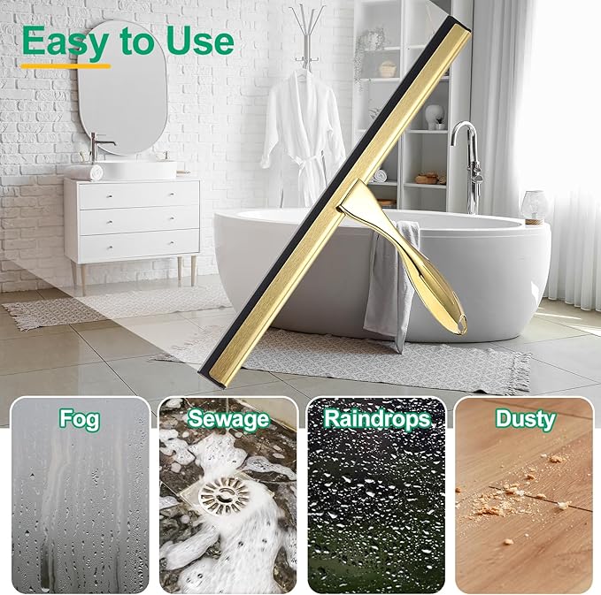 uxcell 2Pcs 14 Inch Window Glass Shower Doors Replacement, Squeegee Rubber for Window Glass Shower Doors Tile Wall Cleaning, White