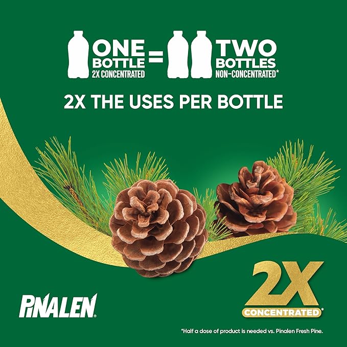 PINALEN 2X Concentrated Multipurpose Cleaner - Fresh Pine Scent - 28 fl oz - All Purpose Cleaner for Kitchen,Bathroom,Laundry,Floors & Outdoors,(Pack of 2)
