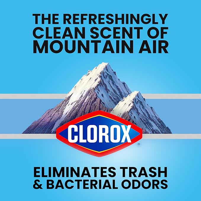 Glad Large 30 Gallon Trash Bags, Clorox Mountain Air Heavy Duty Garbage Bags, Forceflex with Drawstring, 25 Count (Packaging May Vary) (Pack of 6)