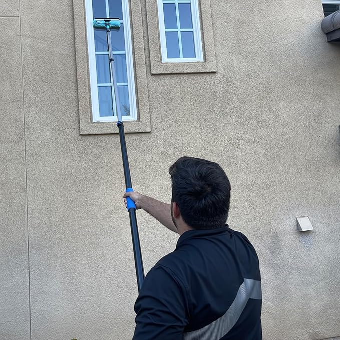 11" Window Squeegee and Microfiber Scrubber 2-in-1 Combo Cleaning Tools (Attachement Only) (1)