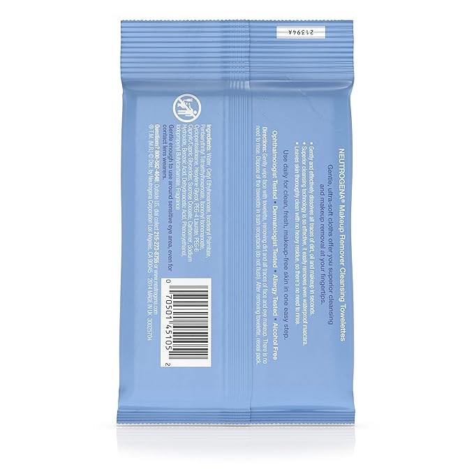 Neutrogena Make-Up Remover Cleansing Towelettes, 7 Count, Packaging May Vary (Pack of 3)